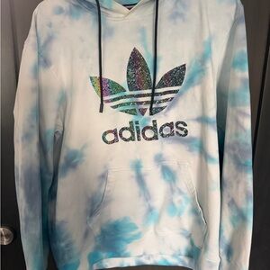 Adidas Blue and White Graphic Tee